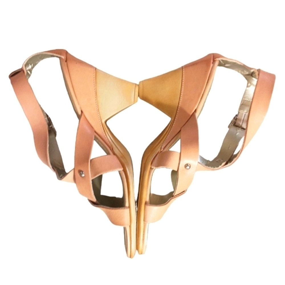 Anna Capris Italian Leather Strappy Tan Sandals size 8.5 M - Picture 2 of 12